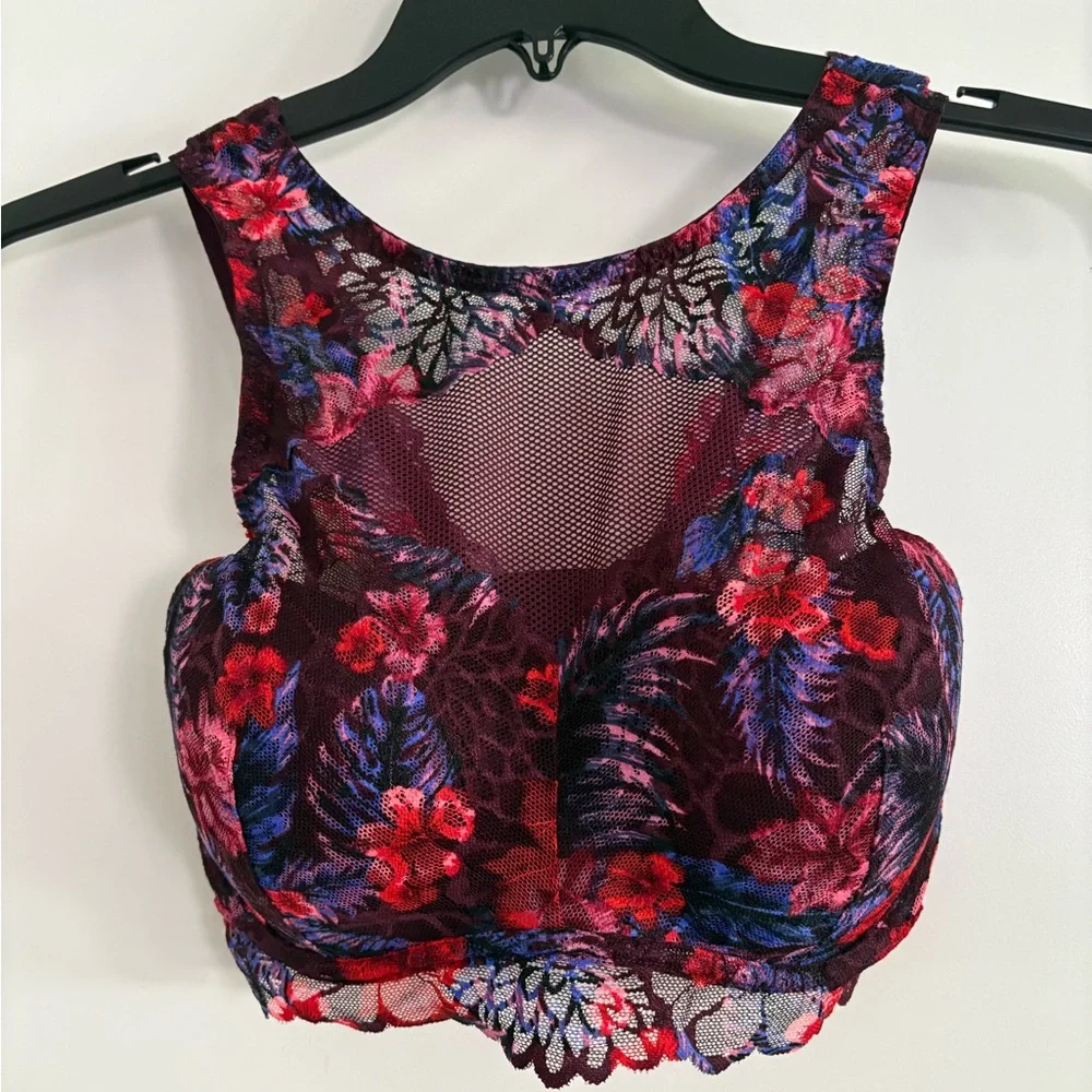 Victoria’s Secret PINK High Neck Lace Push-Up Underwire Bralette S DD NWT Y2K